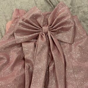 Sparkling Pink Womens Dress with Bow